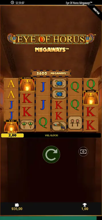 Drei Scatter-Symbole (Tor) auf dem Raster lösen Free Spins aus